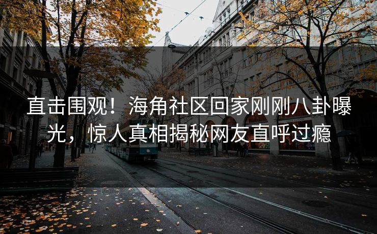 直击围观！海角社区回家刚刚八卦曝光，惊人真相揭秘网友直呼过瘾