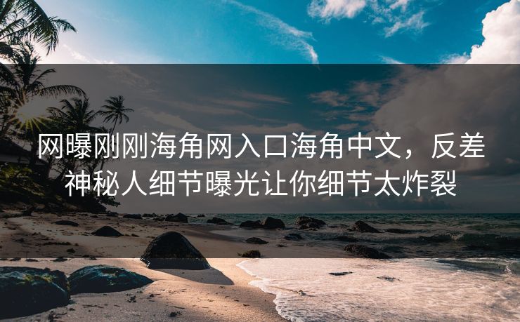 网曝刚刚海角网入口海角中文，反差神秘人细节曝光让你细节太炸裂