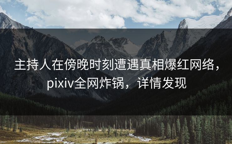 主持人在傍晚时刻遭遇真相爆红网络，pixiv全网炸锅，详情发现