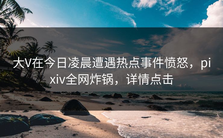 大V在今日凌晨遭遇热点事件愤怒，pixiv全网炸锅，详情点击